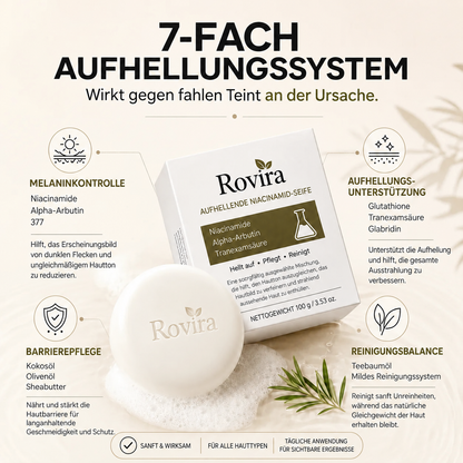🧴 Niacinamid-Aufhellungsseife für dunkle Flecken, Pigmentflecken & Sommersprossen