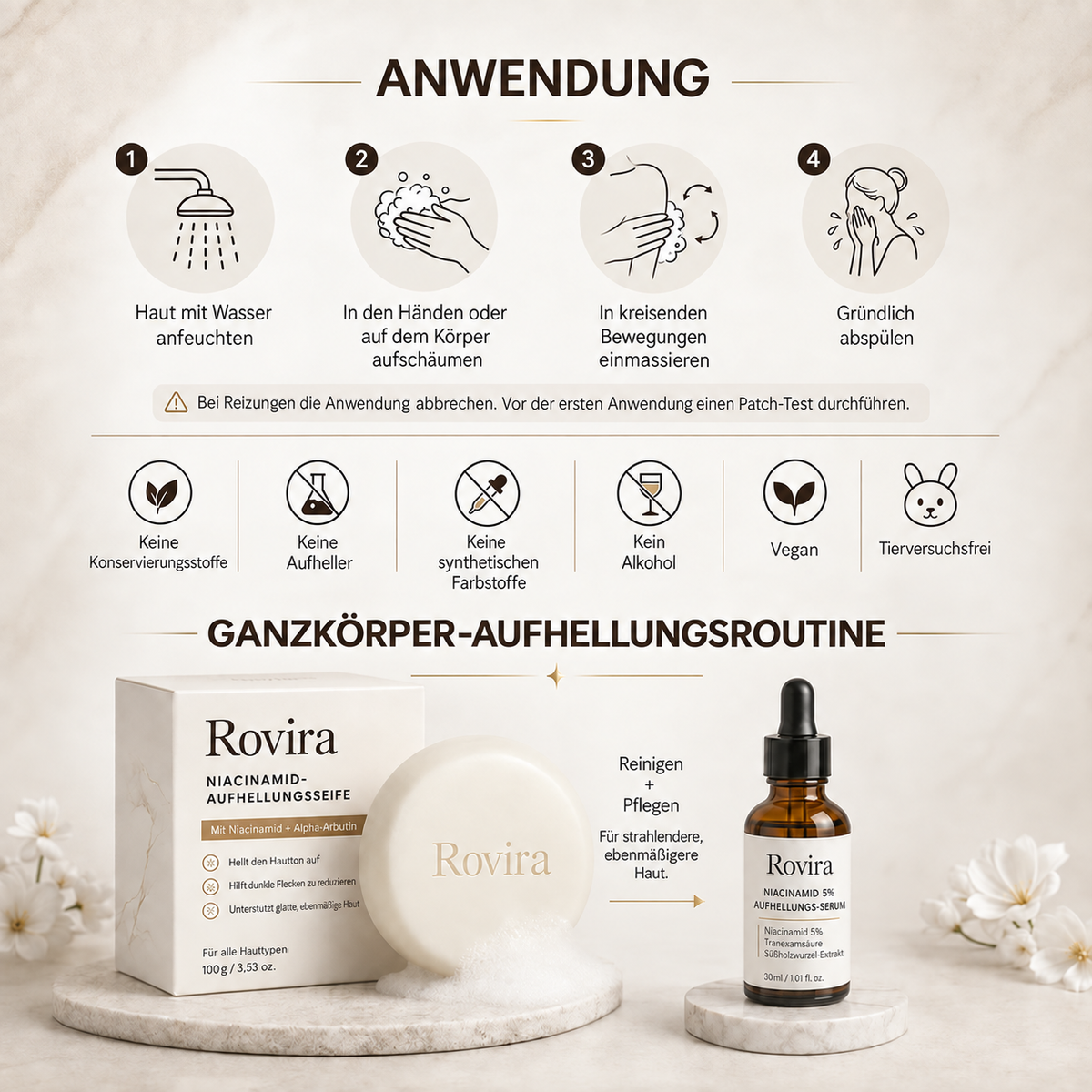 🧴 Niacinamid-Aufhellungsseife für dunkle Flecken, Pigmentflecken & Sommersprossen