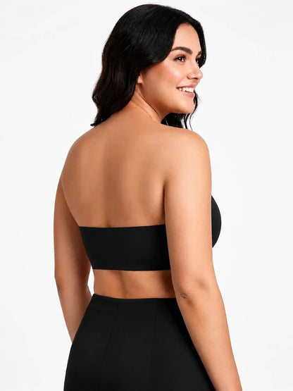 Plus-Size Women's Strapless Double Front Clasp Push-Up Bra (Fits D/DD/F Cups)