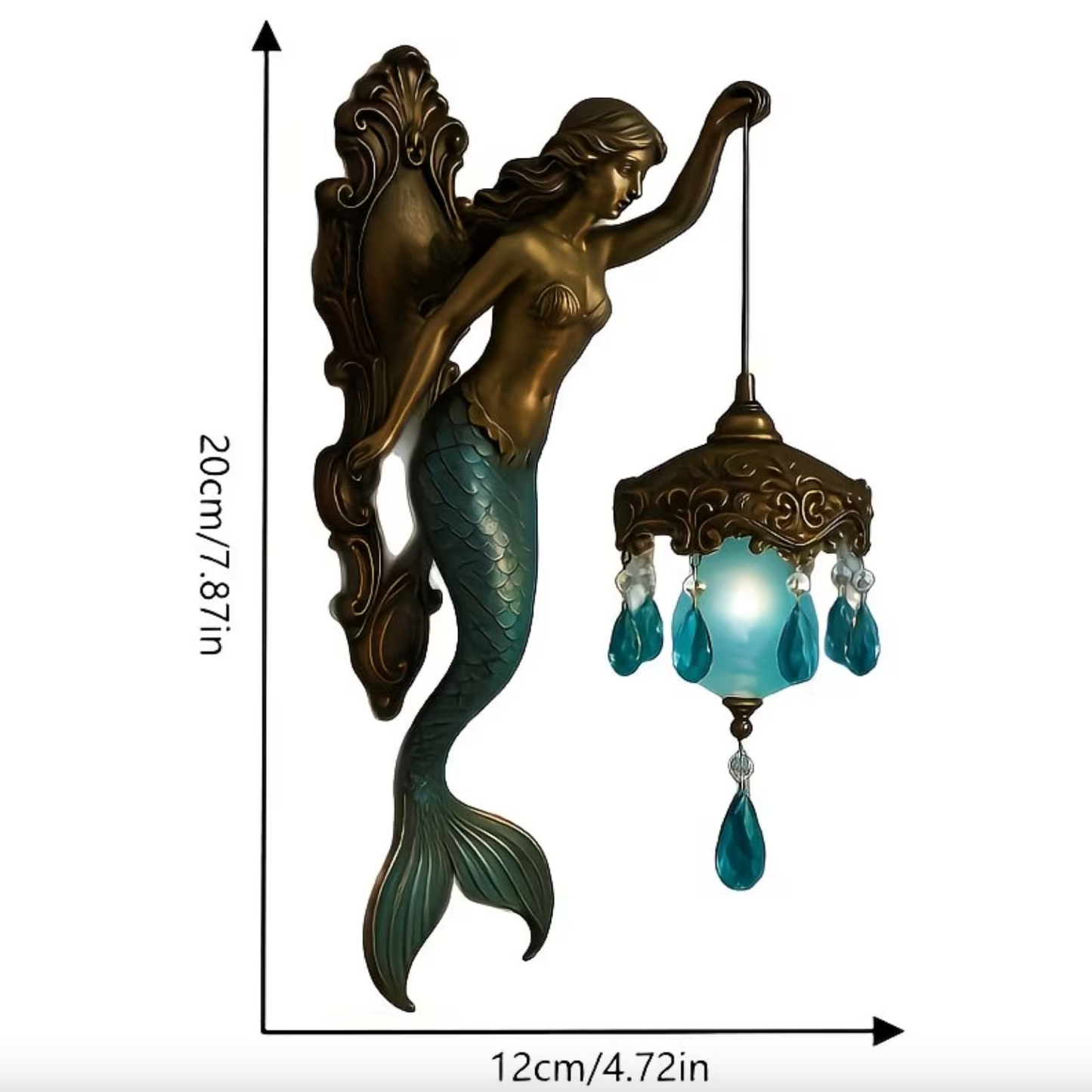🧜‍♀️ Vintage Mermaid Glow Wall Lamp – Magical Ocean-Inspired Night Light  ✨