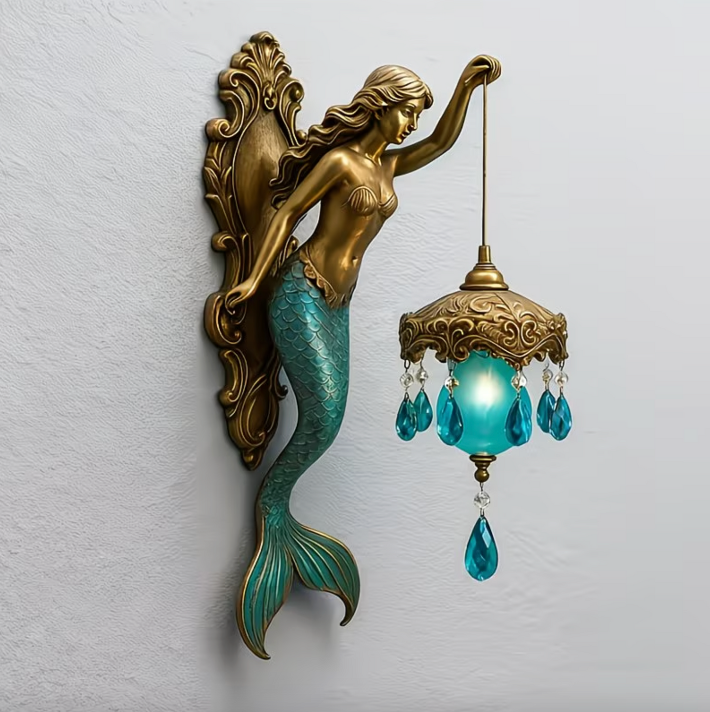 🧜‍♀️ Vintage Mermaid Glow Wall Lamp – Magical Ocean-Inspired Night Light  ✨