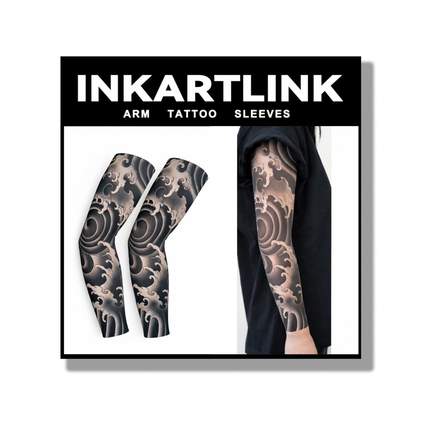 2 Pcs Cooling Sun Protection Tattoo Sleeves for MenWomen,UltraRealistic,UltraThin Breathable