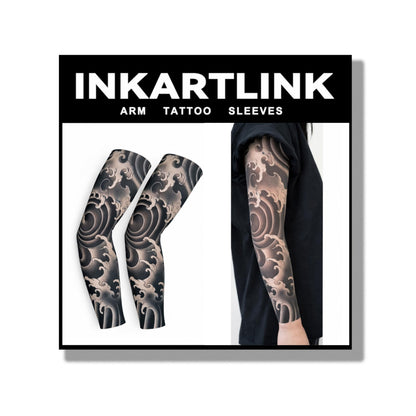 2 Pcs Cooling Sun Protection Tattoo Sleeves for MenWomen,UltraRealistic,UltraThin Breathable