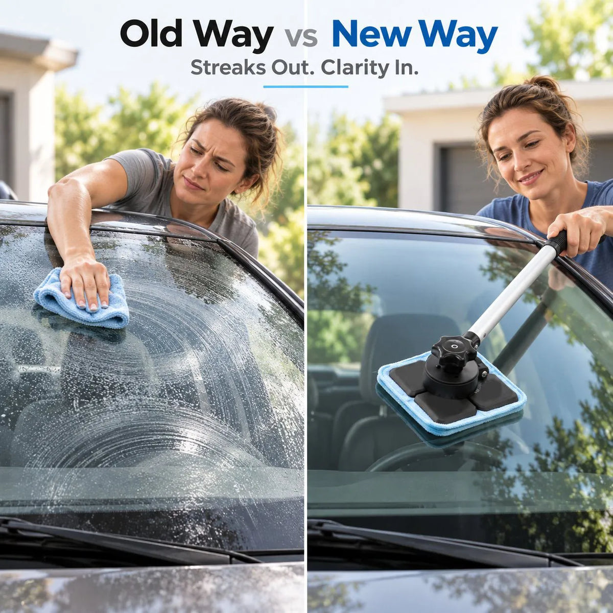 🔥LAST DAY 50% OFF -  Dual Magnetic Car Windshield Cleaner | Streak-Free Auto Glass Cleaning Kit