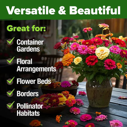 🔥HOT SALE 49% OFF-Zinnia Seeds - Pure Seeds - No Filler - USA Heirloom Flower Seeds