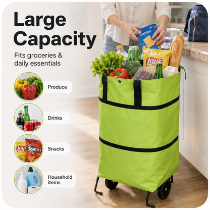 ✨🛒 Large-capacity folding push-pull shopping bag - The perfect choice for large-scale shopping trips