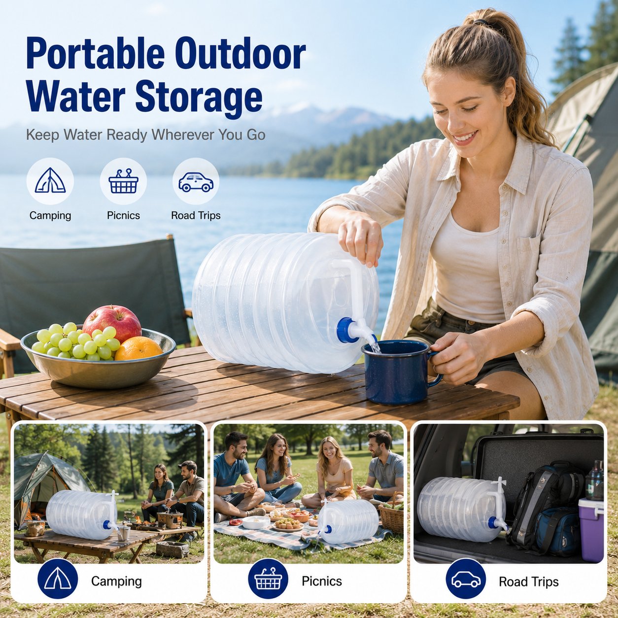 Collapsible Portable Water Container