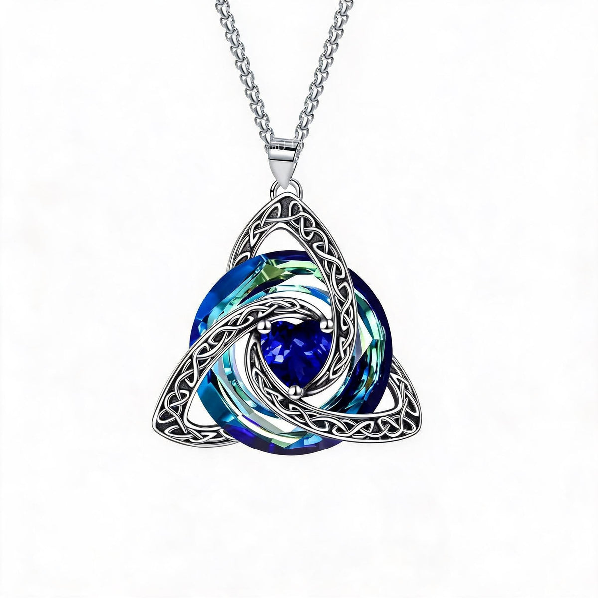 💎🔮 Necklace with Celtic Trinity knot and birthstone