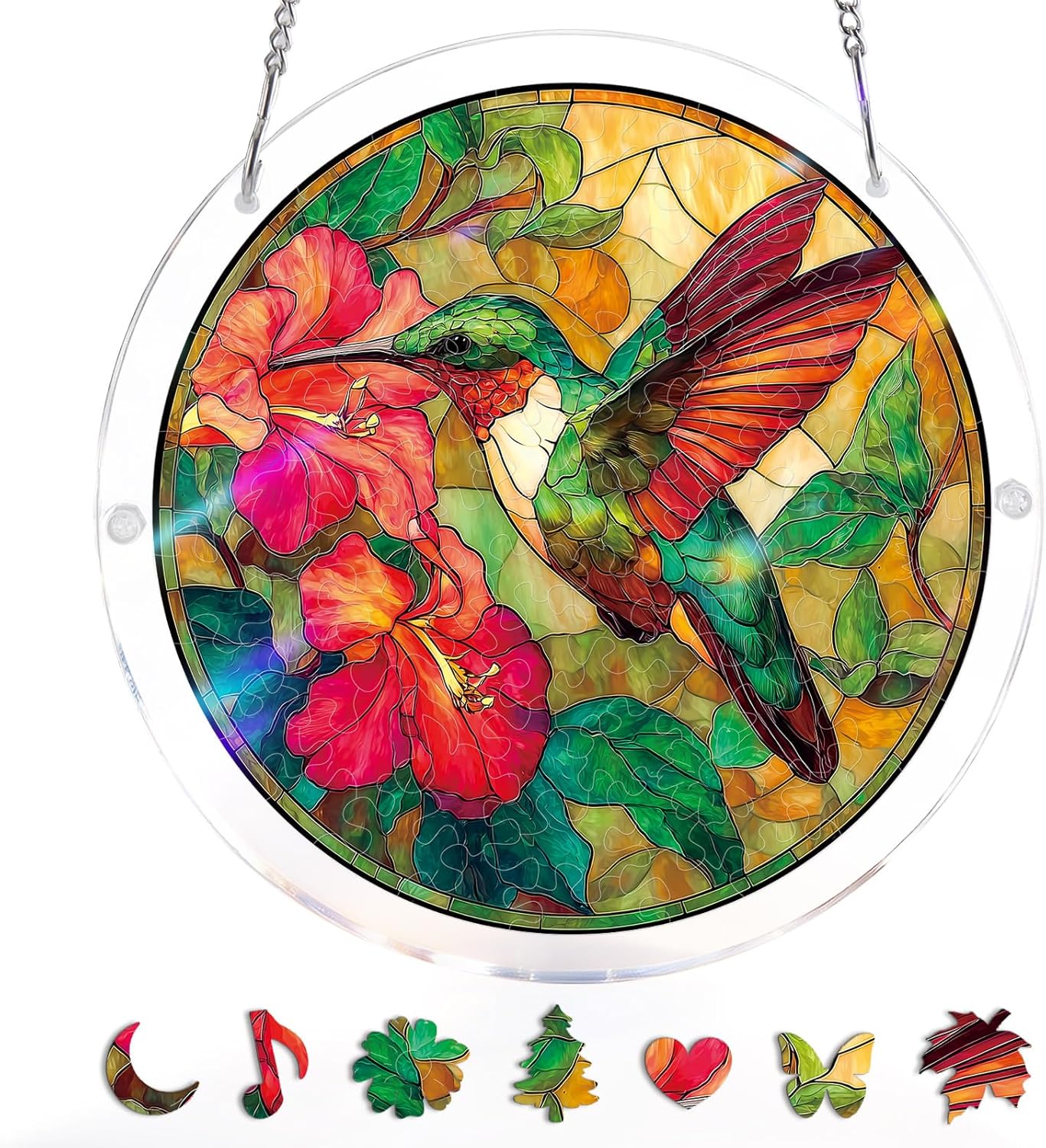 🔥LAST DAY 50% OFF - 🧩Acrylic Jigsaw Puzzle Suncatcher - Glowing Feather Haven