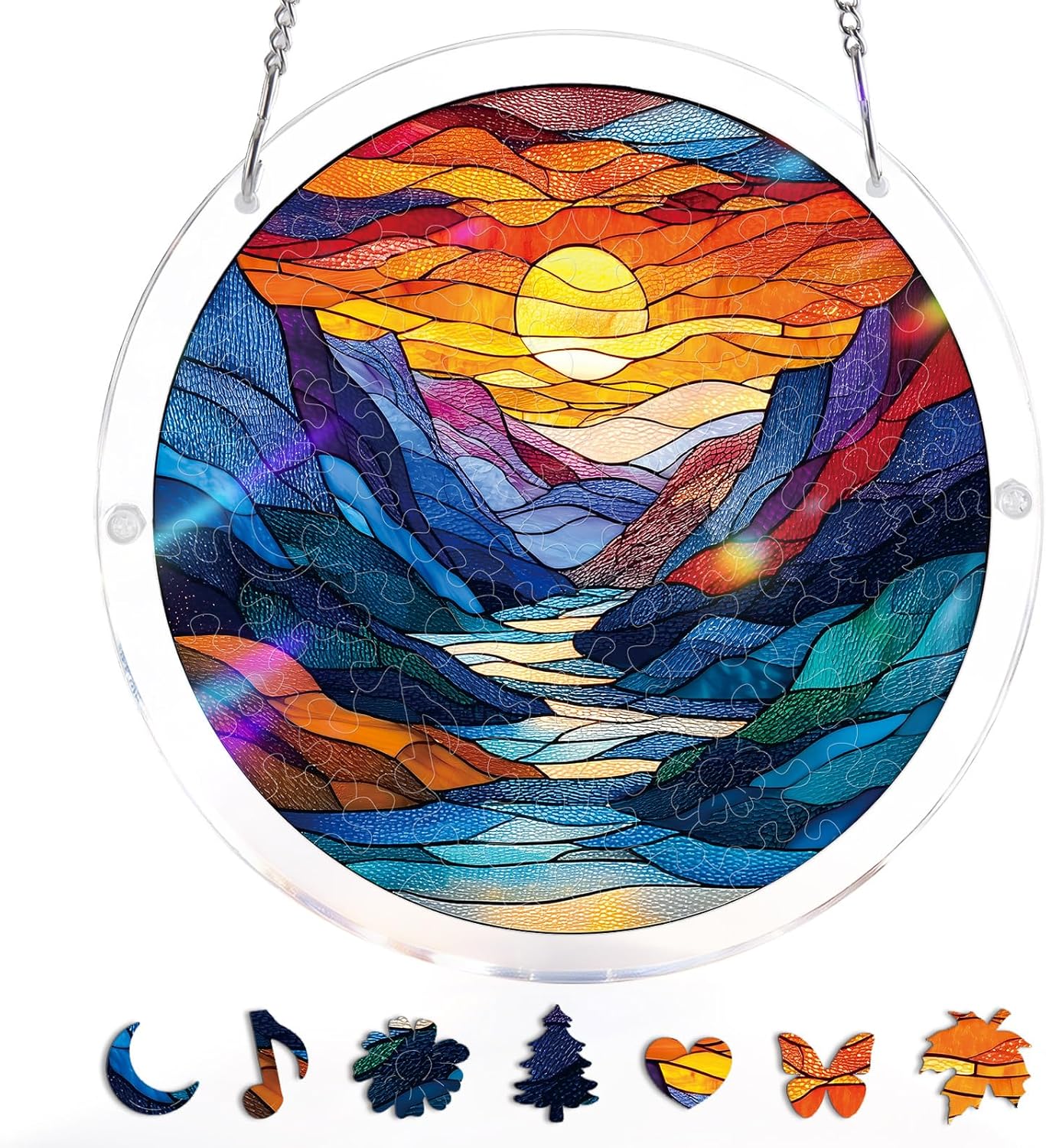 🔥LAST DAY 50% OFF - 🧩Acrylic Jigsaw Puzzle Suncatcher - Glowing Feather Haven