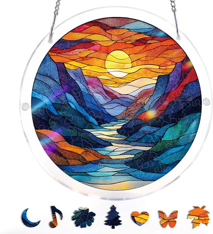 🔥LAST DAY 50% OFF - 🧩Acrylic Jigsaw Puzzle Suncatcher - Glowing Feather Haven