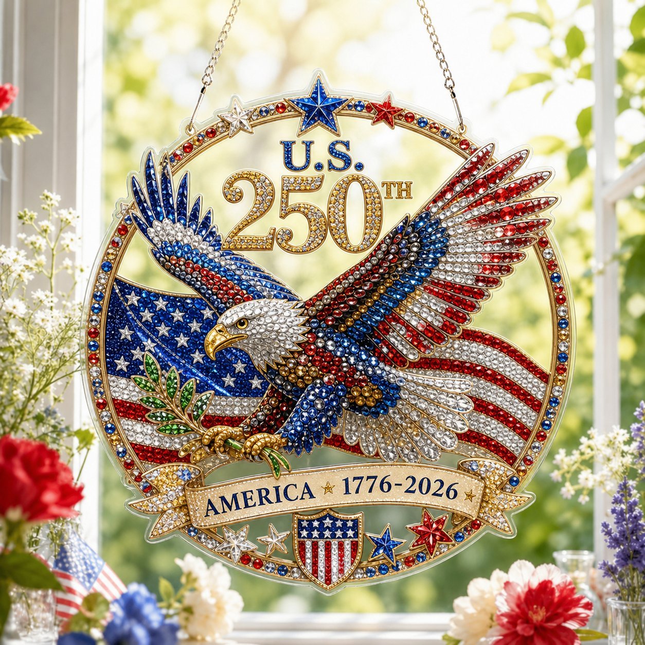 💥LAST DAY 57% OFF - Hummingbird Diamond Art Hanging Ornament Kit – Sparkling DIY Window Ornament 🐦✨