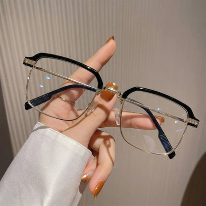 👓✨Classic semi-rimless blue-light-blocking reading glasses