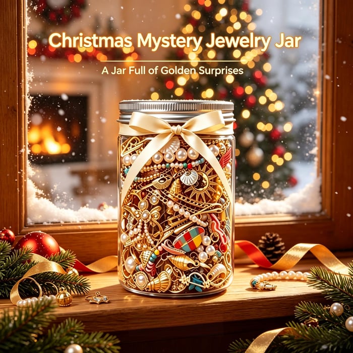 🎄 Mystery Jewelry Jar – Curated Sparkle Collection for a Beautiful Surprise