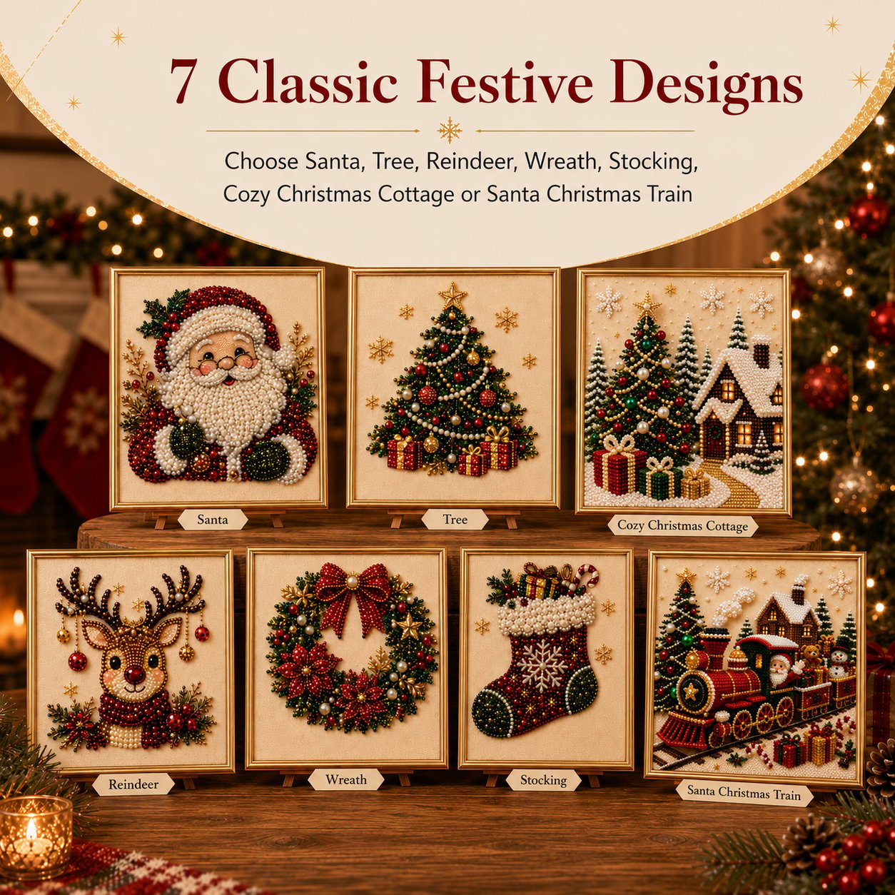 🎄 LAST DAY 49% OFF – Premium 3D Pearl Christmas Diamond Painting Art Kit | Luxury Flocked Canvas with Scratch-Resistant Non-Fading Pearl Beads DIY Holiday Decor 🎅⛄️❄️