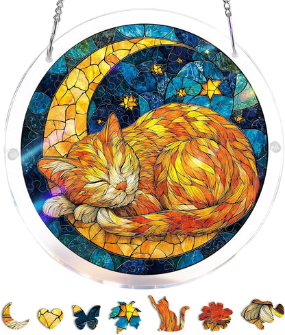 🔥LAST DAY 50% OFF - 🧩Acrylic Jigsaw Puzzle Suncatcher - Glowing Feather Haven