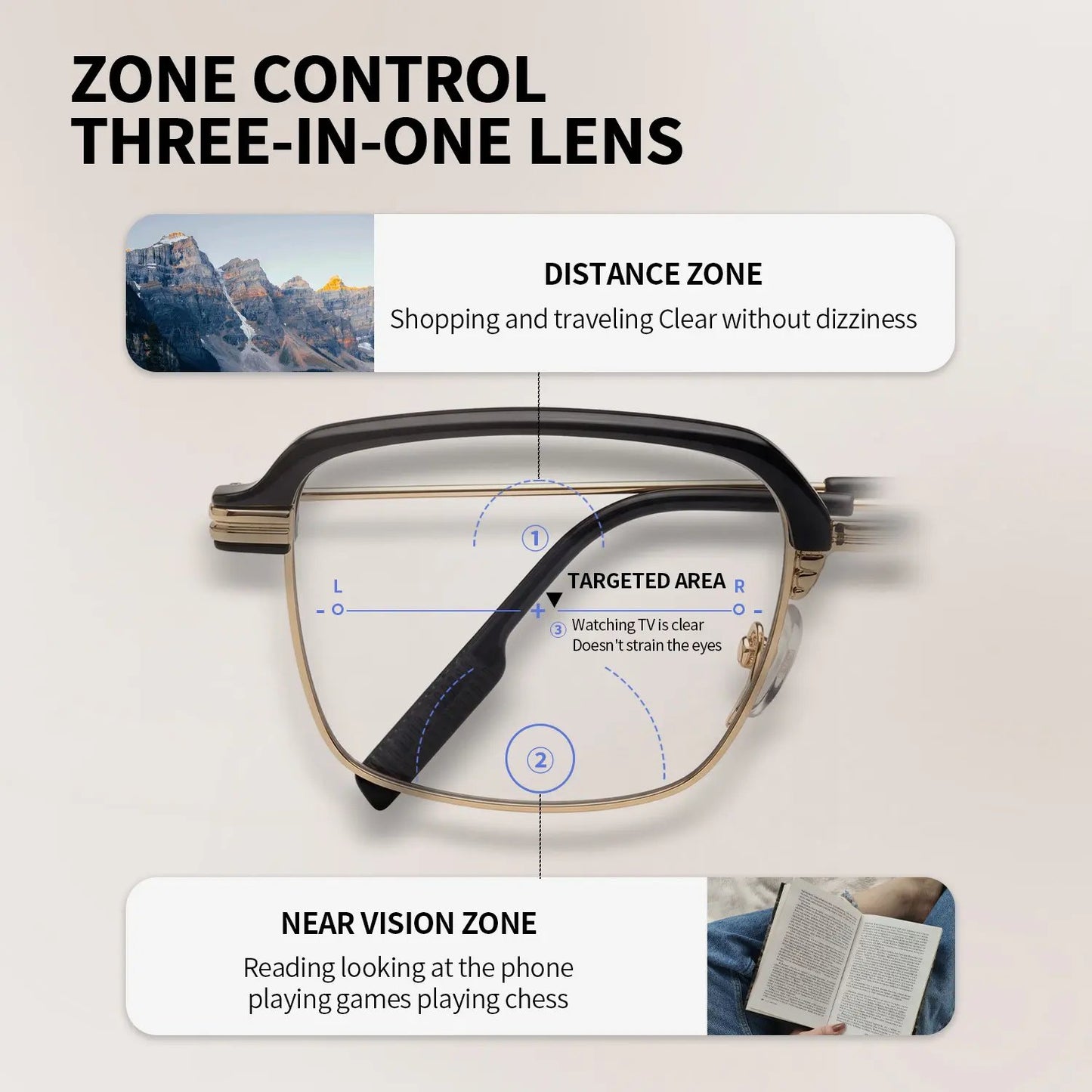 👓✨Classic semi-rimless blue-light-blocking reading glasses