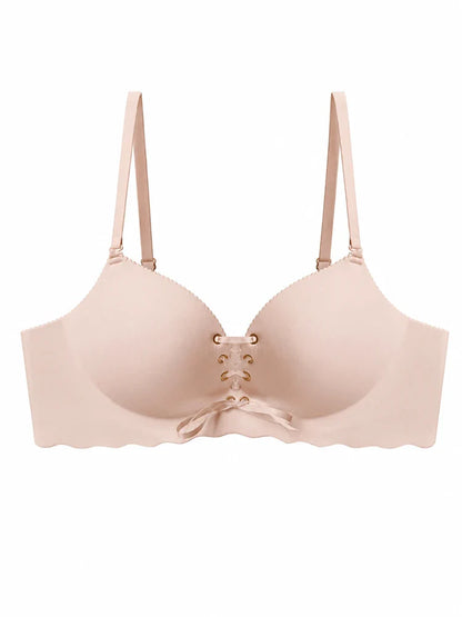 Wireless Strapless Drawstring Push Up Bra