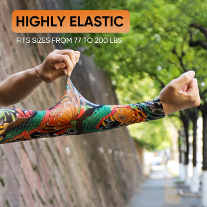 2 Pcs Cooling Sun Protection Tattoo Sleeves for MenWomen,UltraRealistic,UltraThin Breathable