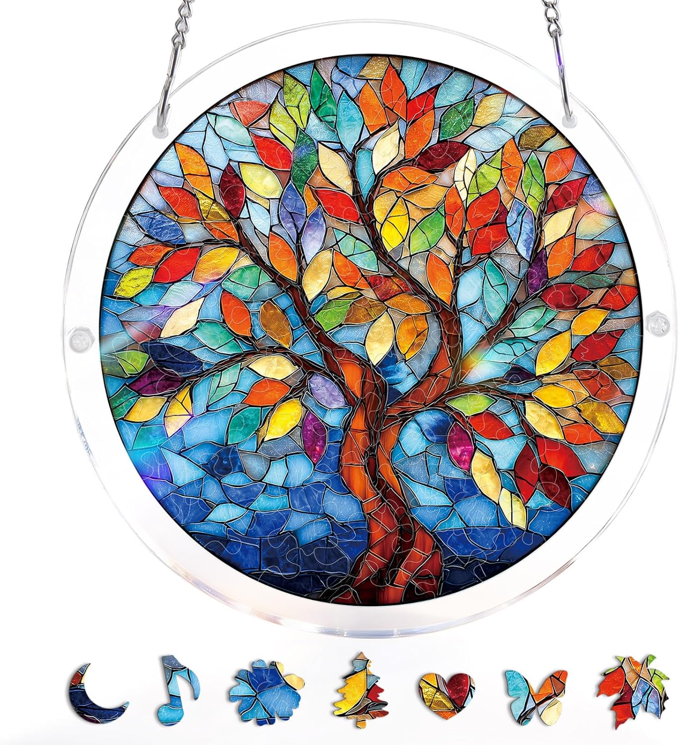 🔥LAST DAY 50% OFF - 🧩Acrylic Jigsaw Puzzle Suncatcher - Glowing Feather Haven