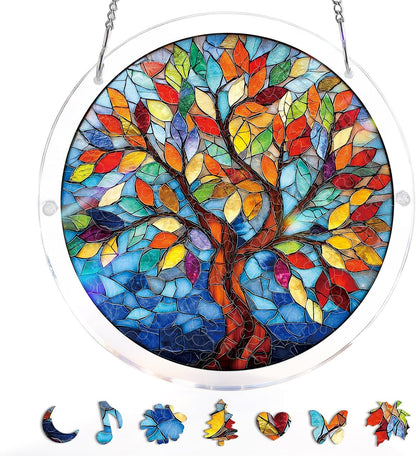 🔥LAST DAY 50% OFF - 🧩Acrylic Jigsaw Puzzle Suncatcher - Glowing Feather Haven