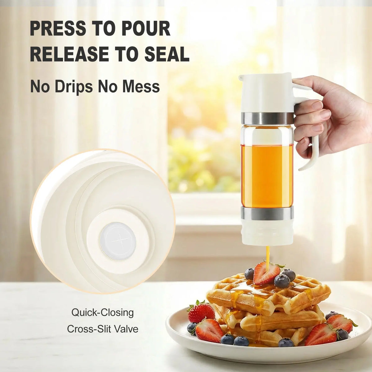 No-Drip Honey Dispenser for Clean, Effortless Everyday Pouring🍯